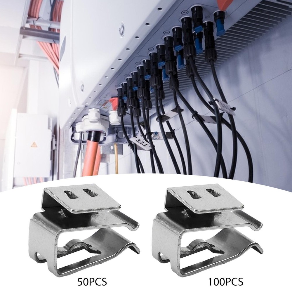 Solar Panel Wire Clips Easy Installation Secure Pv Cable Clamps 90-degree Double