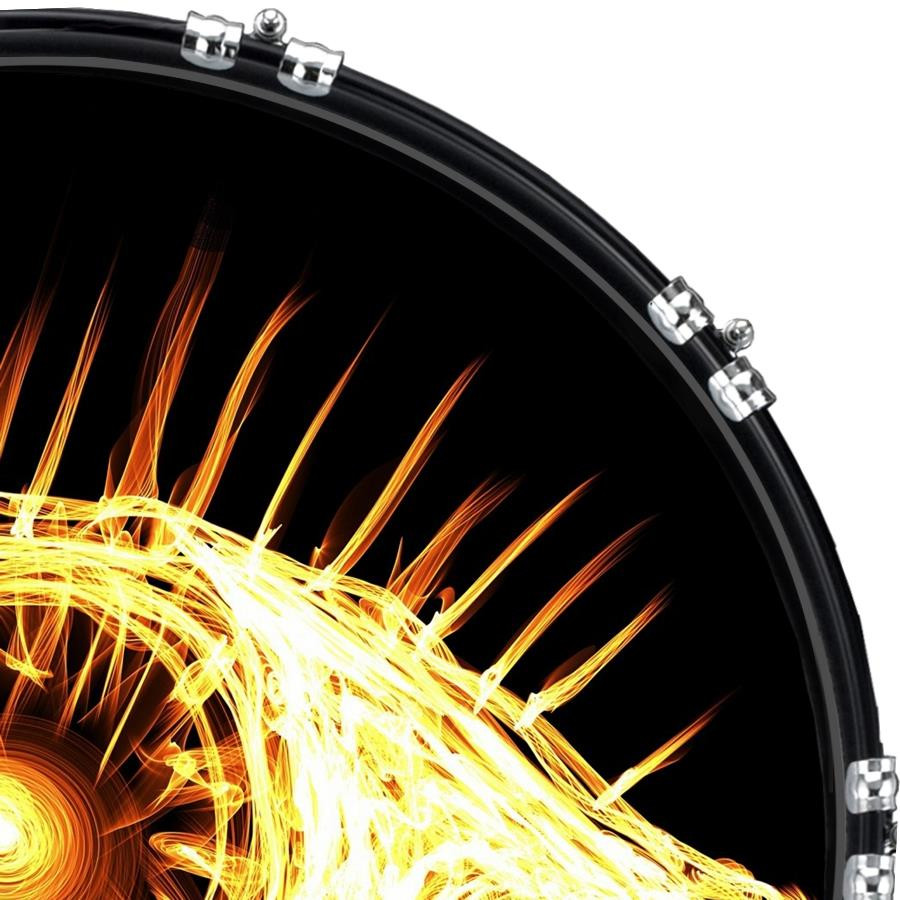 20" Custom Bass Kick Drum Front Head Graphic Graphical Eye Flames