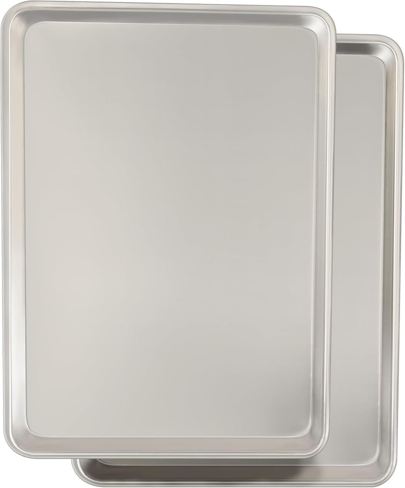 mercial Quality Baking Sheet Pan Set, Natural Aluminum Cookie Sheet,