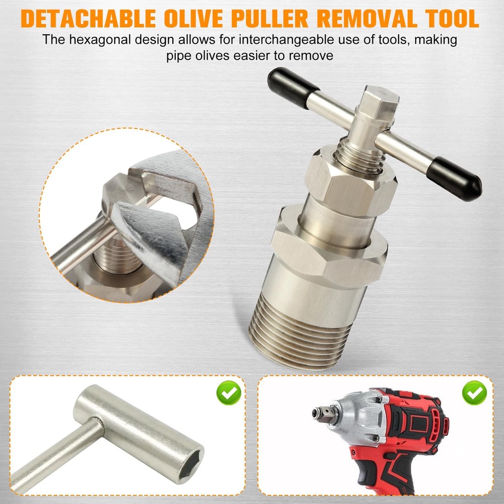 Wells Olive Remover Puller Tool for 1/2 inch 1 inch Plumbing Tools Compressio...
