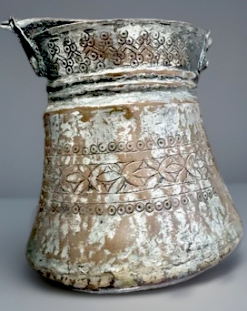 Antique Middle Eastern Copper Cauldron Bucket