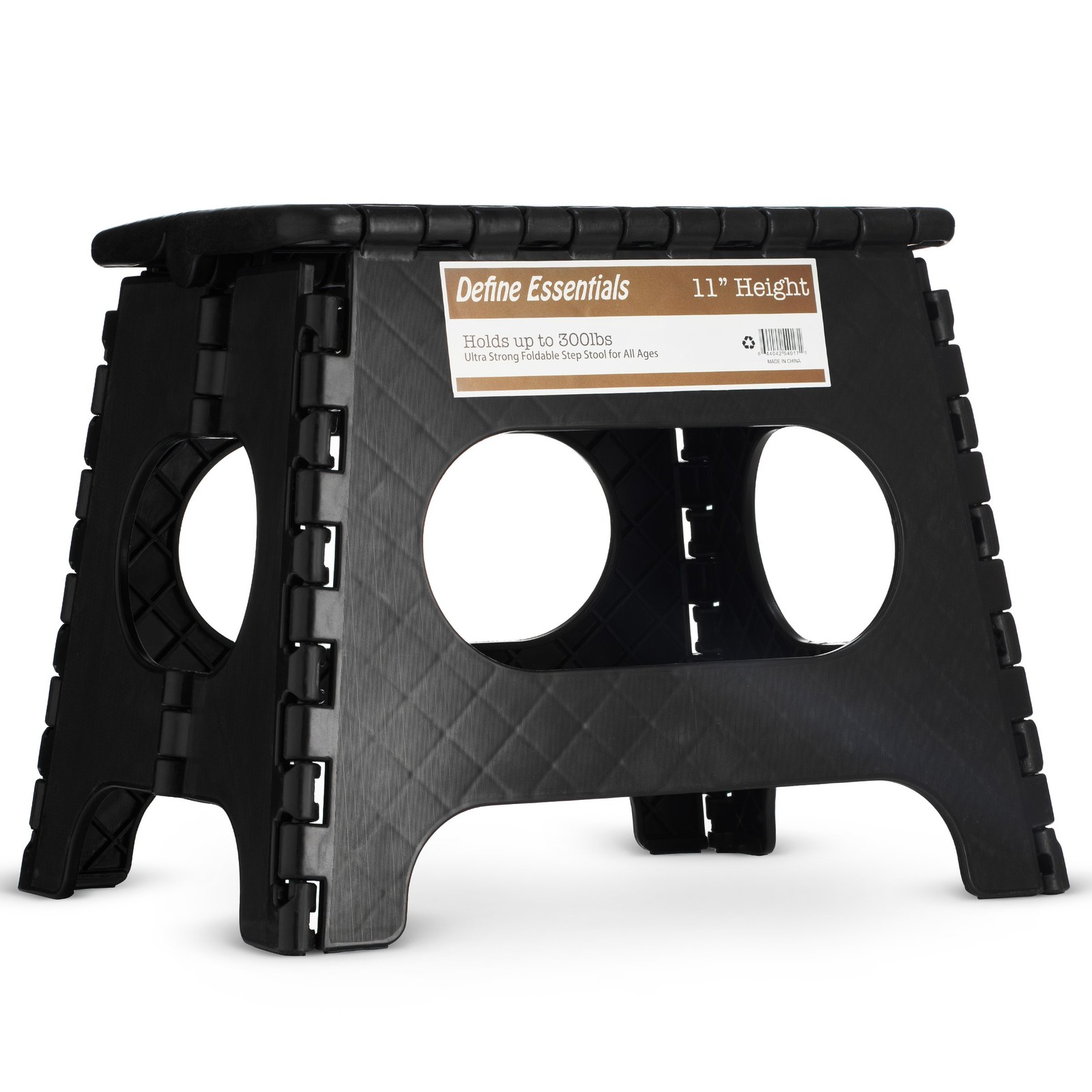 Folding Step Stool - 11" Hight - The Lightweight is Sturdy Black