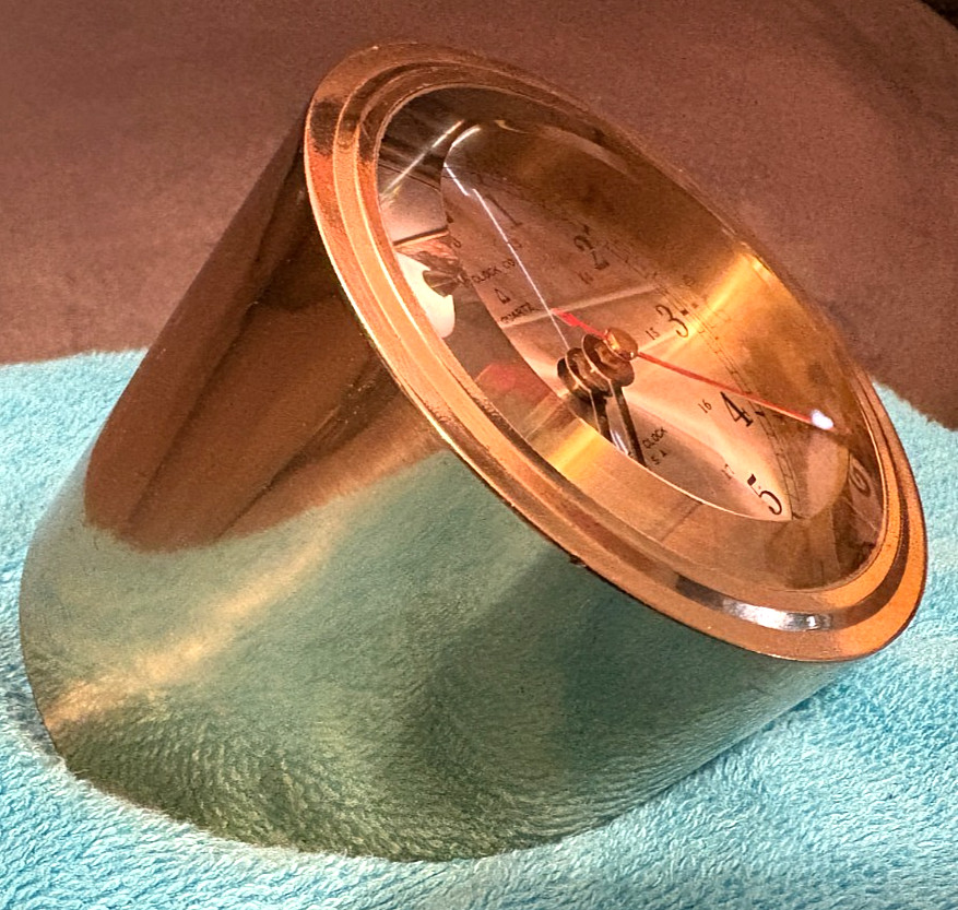 VTG Brass Bell Clock Co.-Ship's Bell Strike Quartz Battery Clock Untested-RUNS