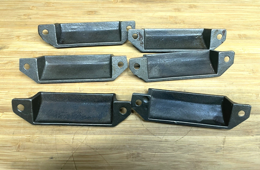 VTG Antique Hamilton Type-set Printer Drawer Pulls Handles 4" Cast Iron