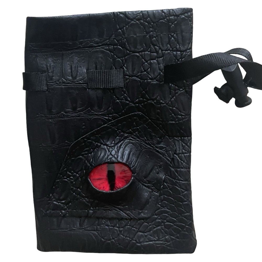 Dragon's Eye Dice Bag Pouch Holder Red Black