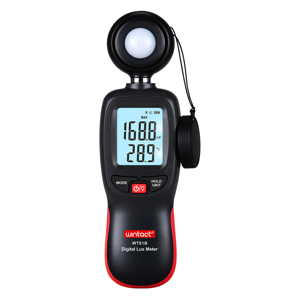 Light Meter Luxmeter Luminometer 0-200000Lux Thermometer 2in1 Bluetooth App