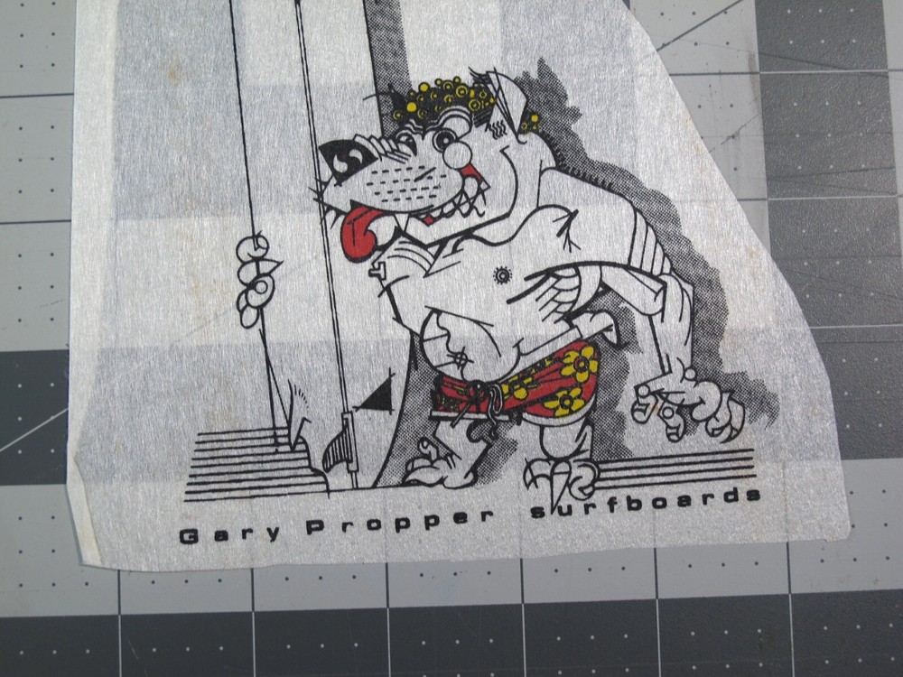 vtg Surfing ephemera - Gary Propper Surfboards laminate GP model
