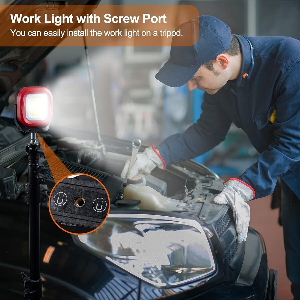 2 PCS Magnetic Work Light - 42 LED 1000LM Rechargeable Flashlight For Emergency