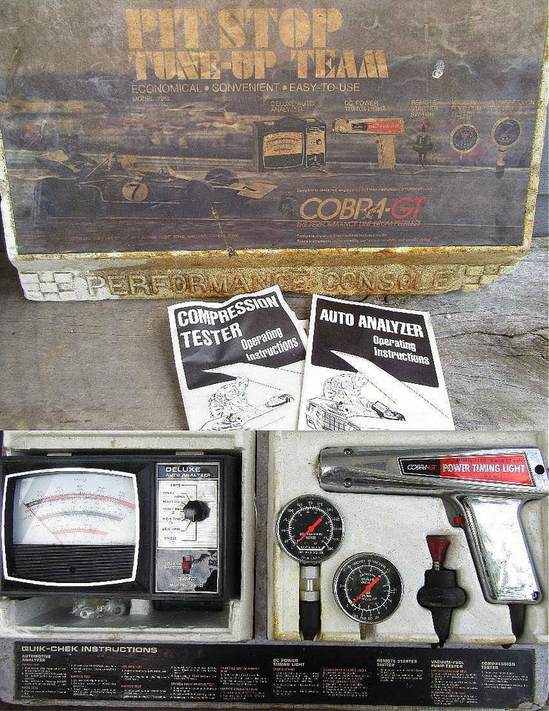 PEERLESS COBRA GT #7913 5pc AUTO ANALYZER KIT -- complete w/ acc's.