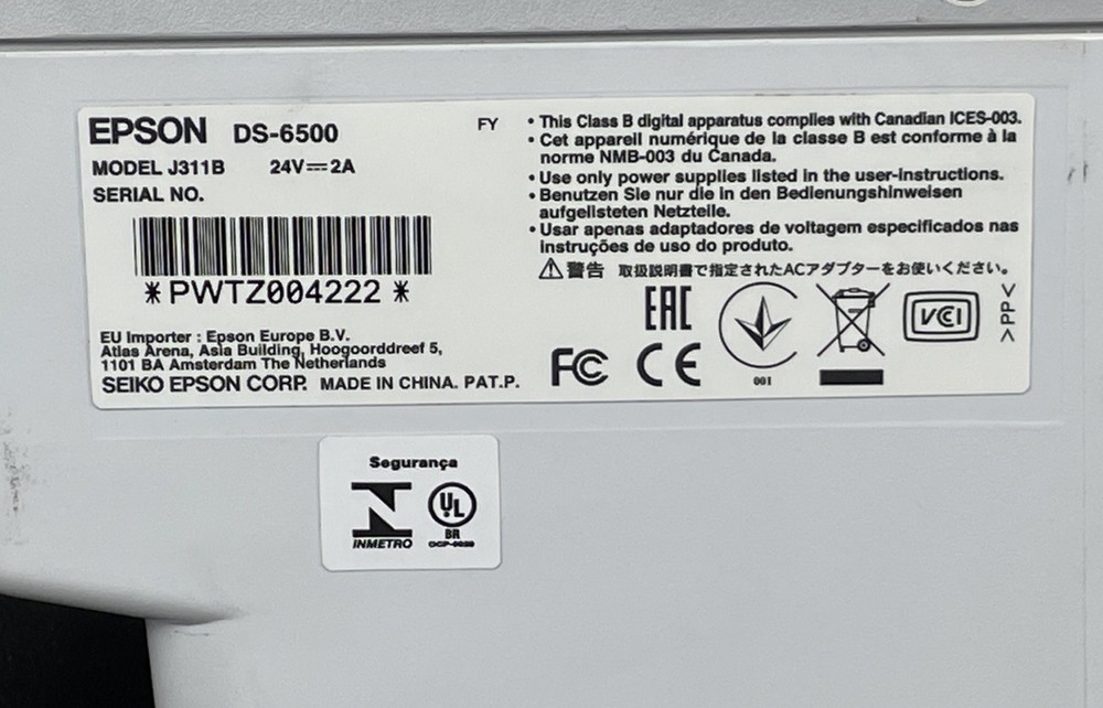 Epson DS-6500, White, Large Flatbed Document Color Scanner, Tested Working