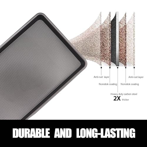 Cookie Sheets for Baking Nonstick,Baking Sheet Pan Cookie Sheet Set 2 Grey