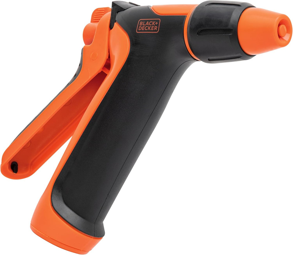 Black + Decker® Adjustable Rear Trigger Garden Hose Nozzle – Lightweight, Comfor
