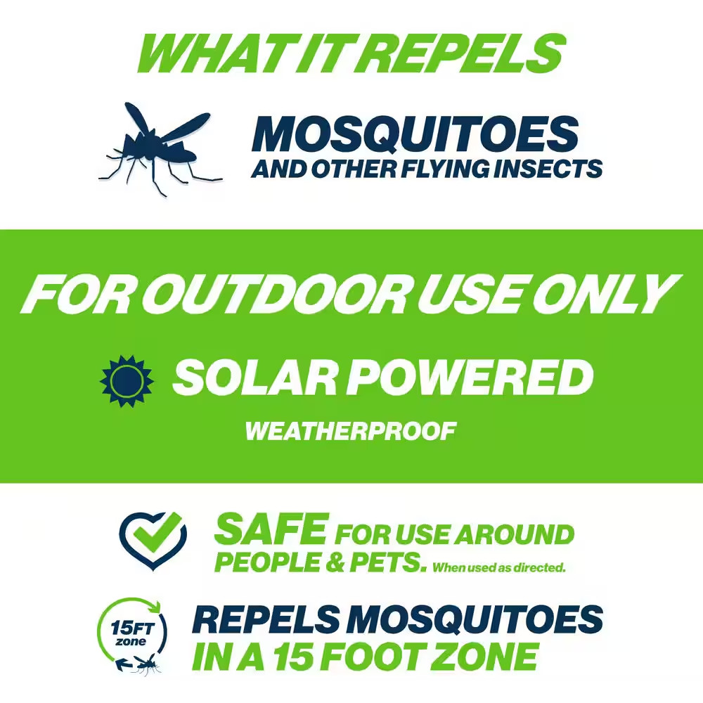 Solar Flame Effect Tabletop Outdoor Mosquito Repellent