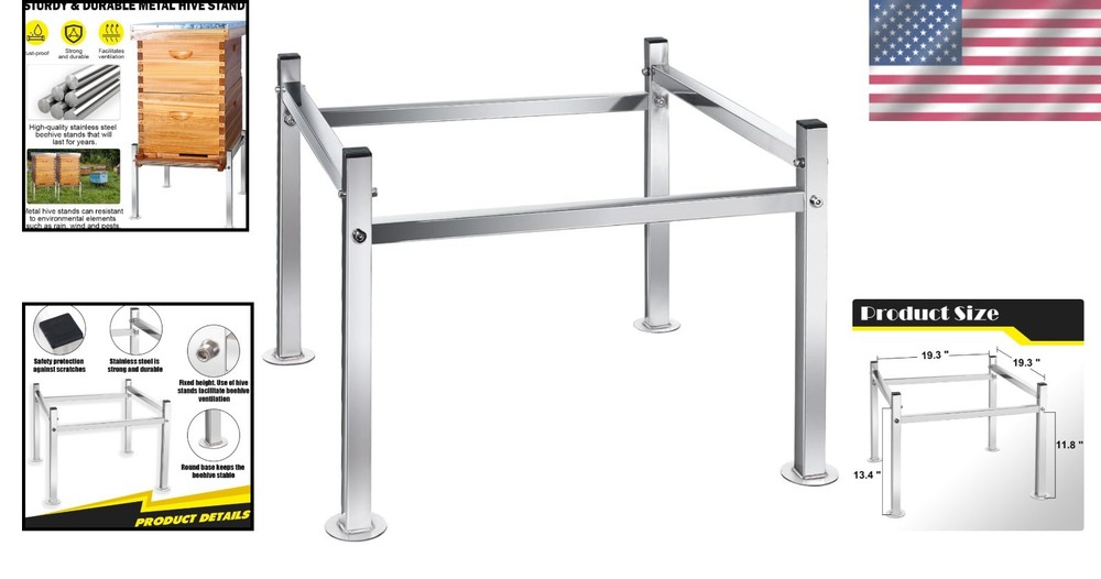 Durable Metal Beehive Stand - Enhanced Ventilation & Stability, Easy to Install