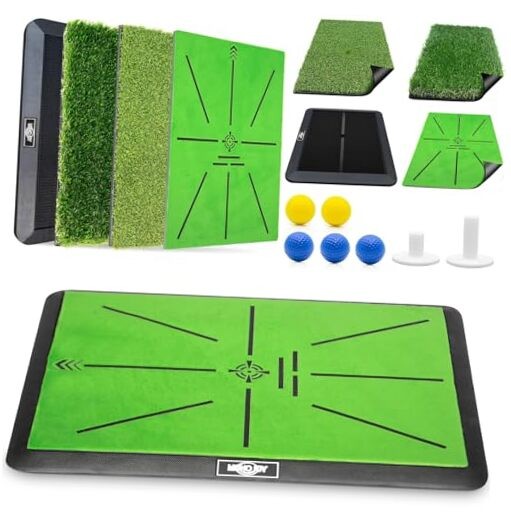Golf Hitting Mats with Golf Tees Practice Indoor 3 Pcs Replaceable Outdoor