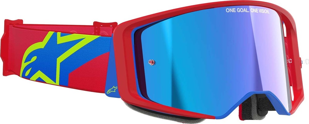 Alpinestars Supertech Goggle - Corp - Red/Blue - ABS Vision - Blue Mirror Lens