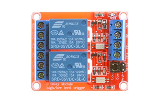 9V 2-Channel Relay Module High Low Level Trigger with Optocoupler DC 9V Red