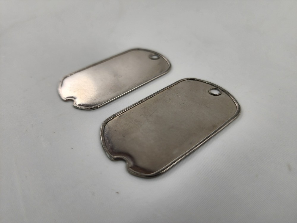 (2) Authentic WWII Era Blank Dog Tags