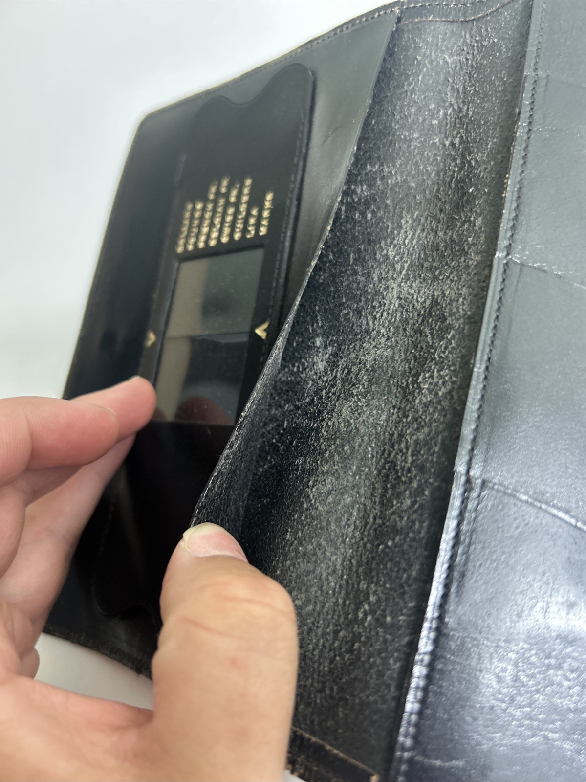 Vintage Sheldon Bifold Black Leather Passport Organizer Made In England 7x5