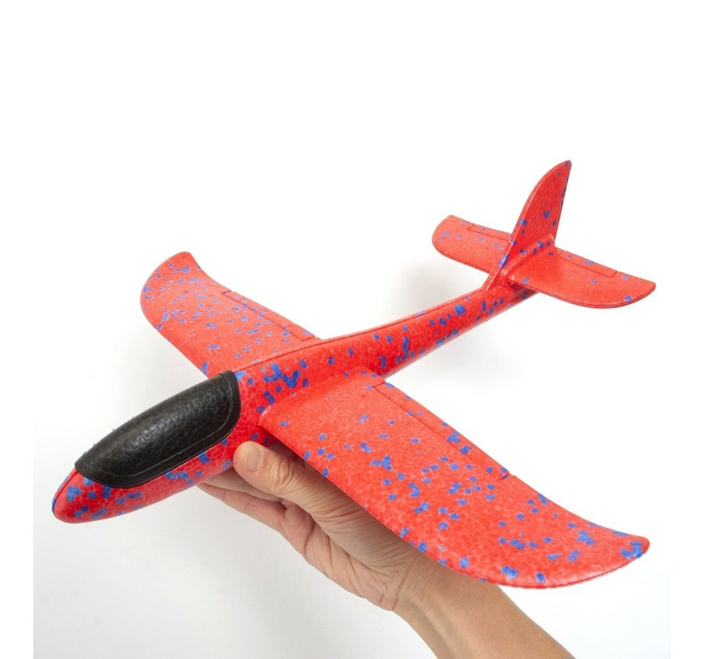 Play Day Large Durable Throwing Foam Plane Flying Glider Plane 15in Wing Span