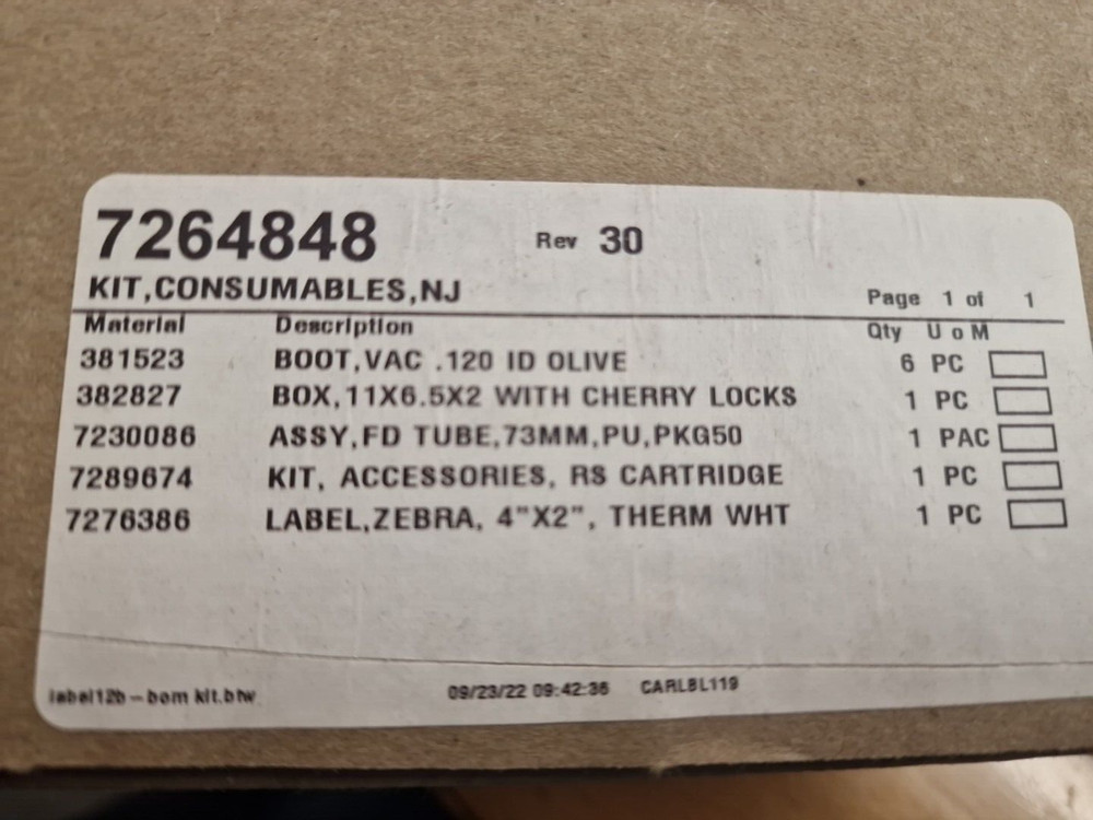 Nordson 7264848 Kit Consumables NJ
