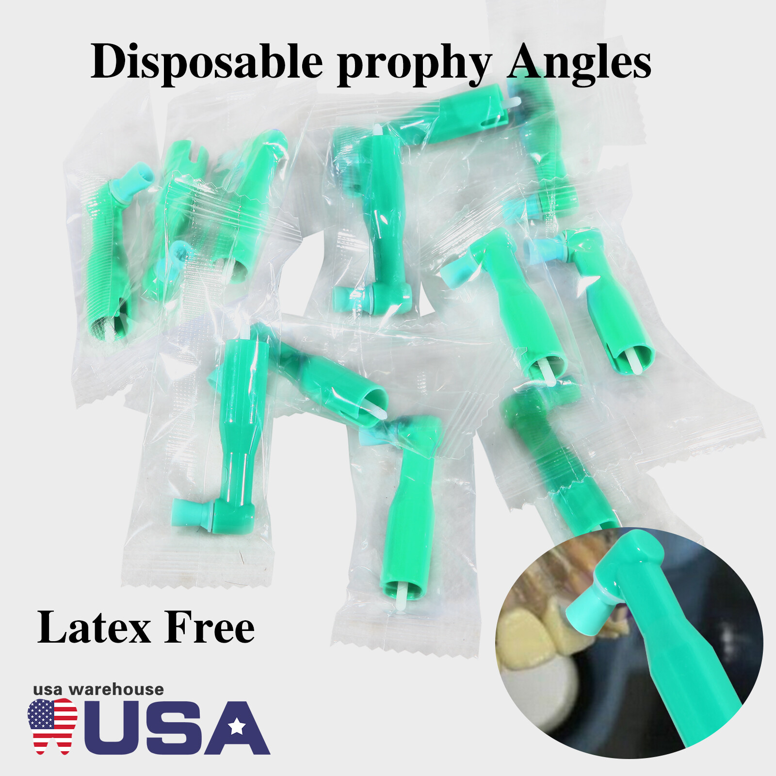 Dental Disposable Prophy Angles Regular Latex Free Right Angle 90° 100pcs