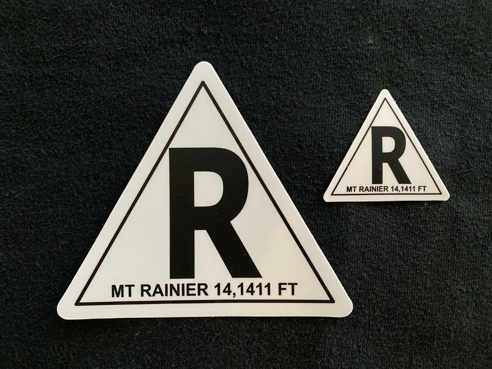 Small - Mt Rainier summit sticker! mountaineering, climbing, summiting, decal
