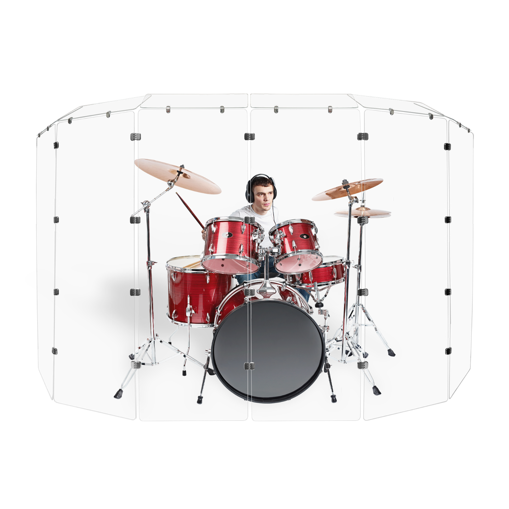 Drum Shield/Drum Screen/ Six Panels - 2ft. x 6 ft. Panels w/ Deflectors 7ftTall