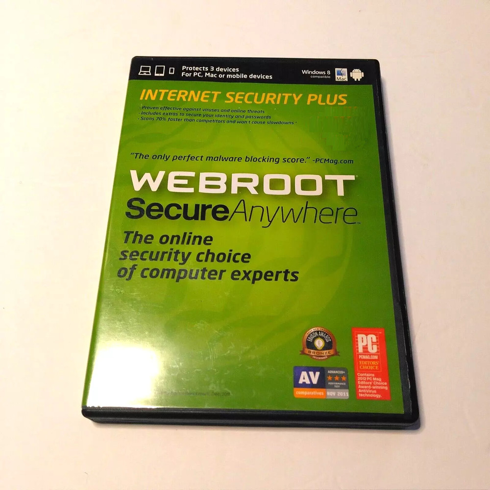 Reg # 3 PC's Webroot Secure Anywhere Internet Security Plus Win-Mac-Mobile