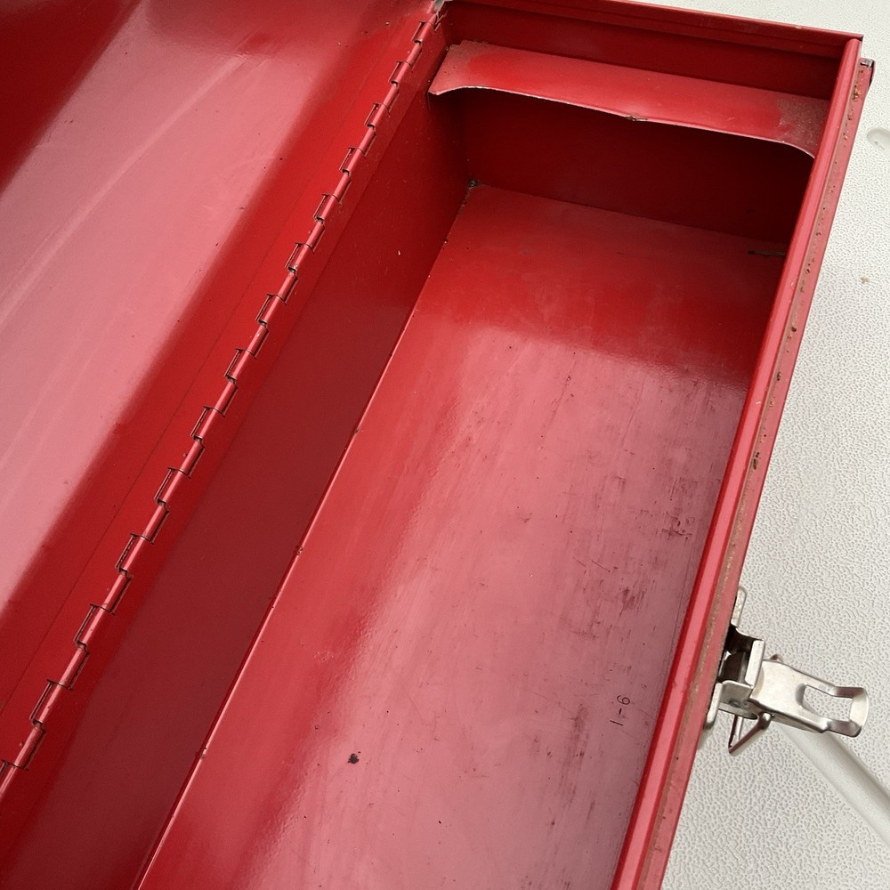 Vintage Craftsman Metal Tool Box - Red With Handle