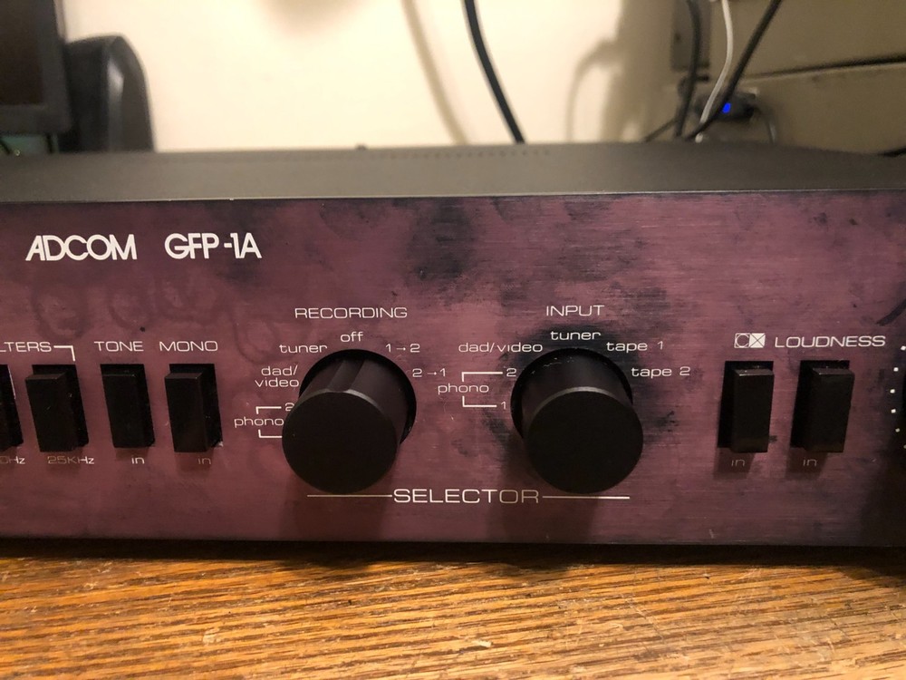 Working Vintage ADCOM GFP-1A Stereo Preamplifier w/ 2x Phono Input