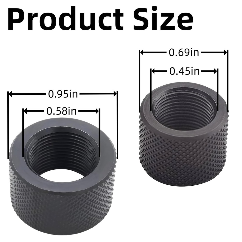 4-Pack Combo: 2 x 5/8x24 Thread Protectors & 2 x 1/2x28 Thread Protectors - D...