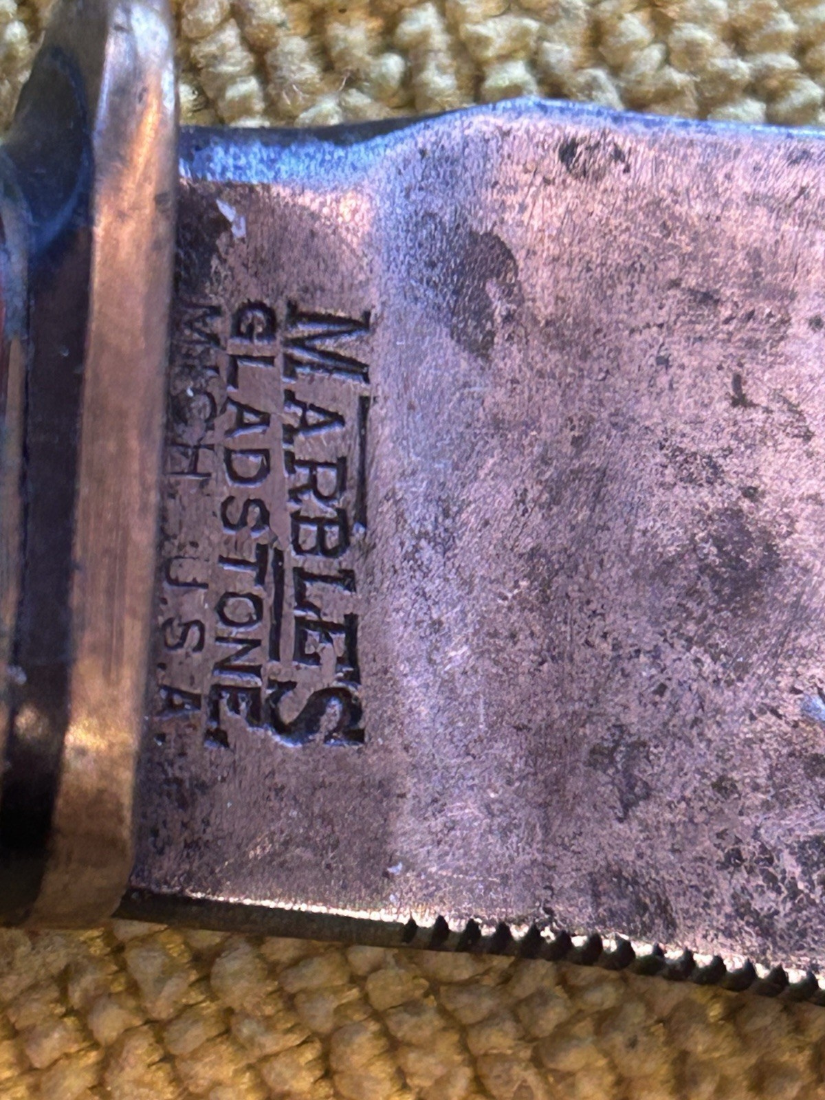 Marbles Gladstone Mich Woodcraft Pat 1915 Fixed Blade Knife W/Orig Sheath