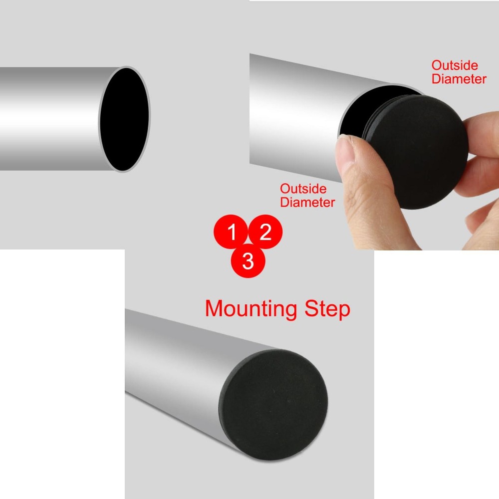 2pcs 38mm Round Plastic Dia Empty Caps Pipe Inserts