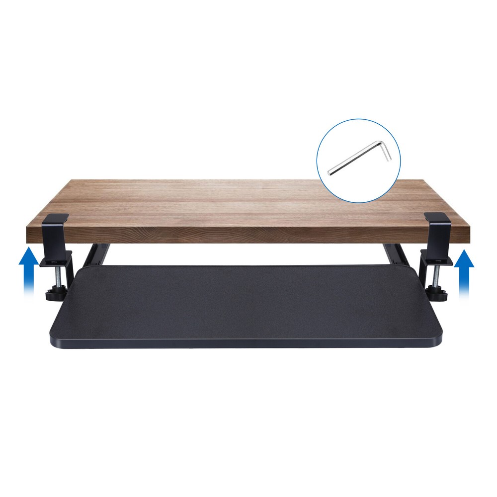 Under-Desk Keyboard Tray, Adjustable for Height & Tilt, Spacious Surface