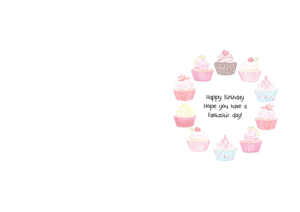 Cup Cake Personalised A5 Birthday Card - Any Age Relation Name