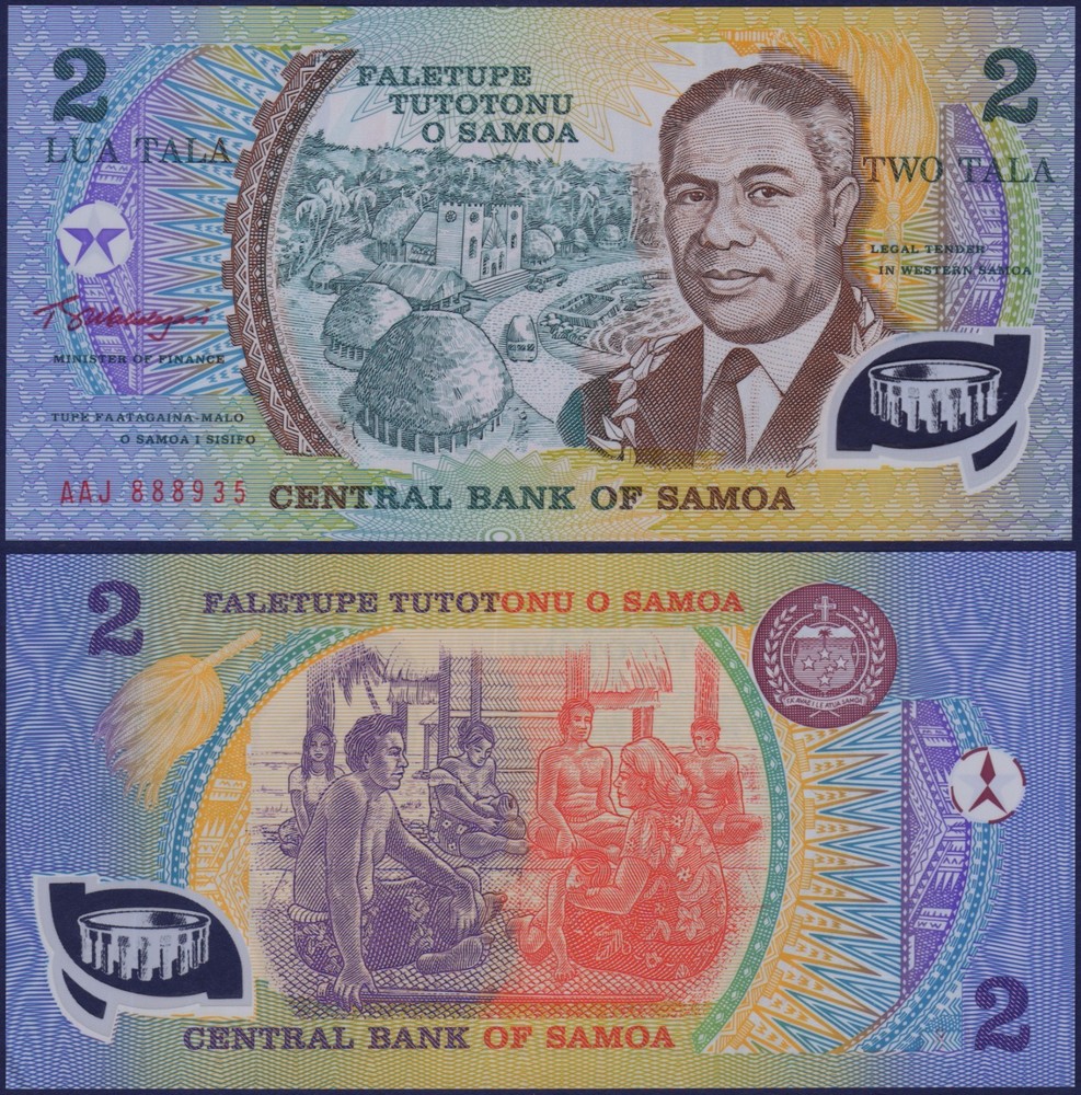 SAMOA - P31e - 2 Tala - Prefix AAN - POLYMER - UNC