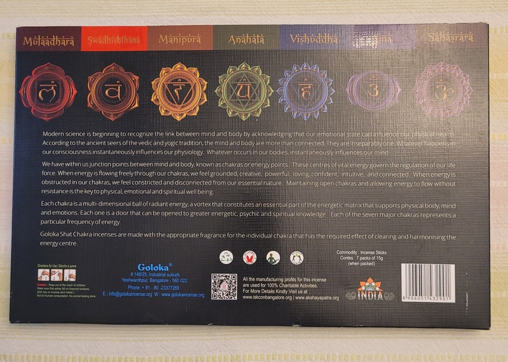Goloka 7 Chakra Incense Kit - NEW!