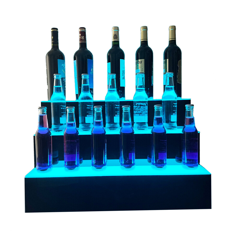 31"MultiColor LED Lighted Liquor Bottle Display 3 Tier for Home Commercial Bar