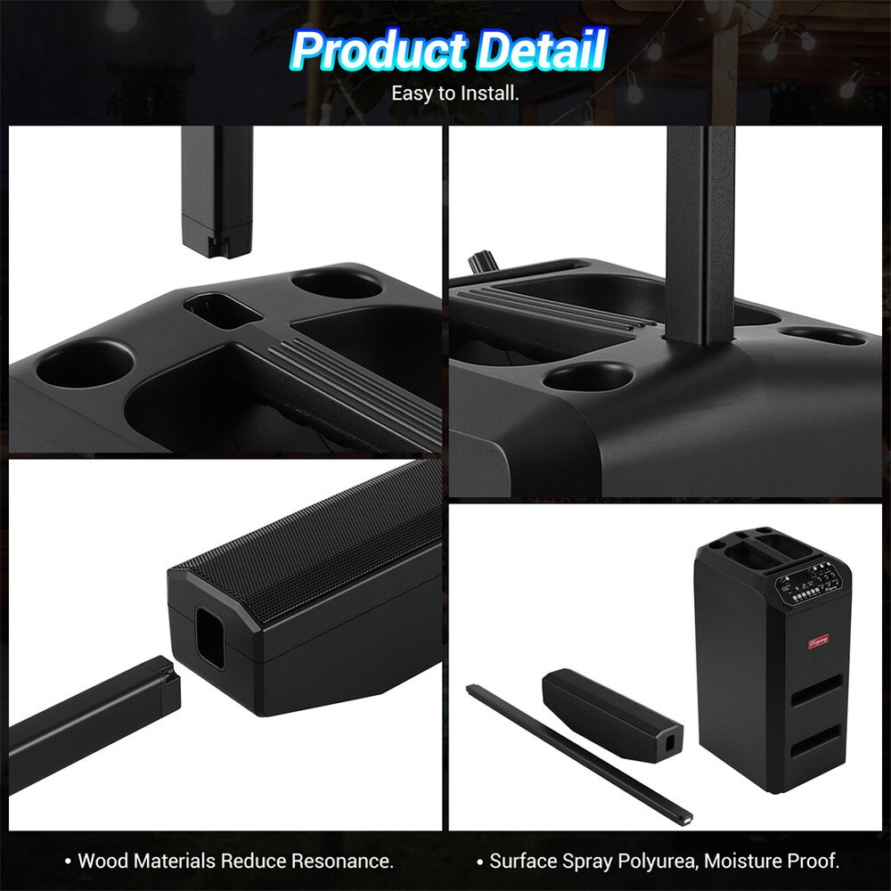 5000W Portable Line Array Speaker DJ/PA Speaker System FM/AUX/TWS+2 Wireles Mic