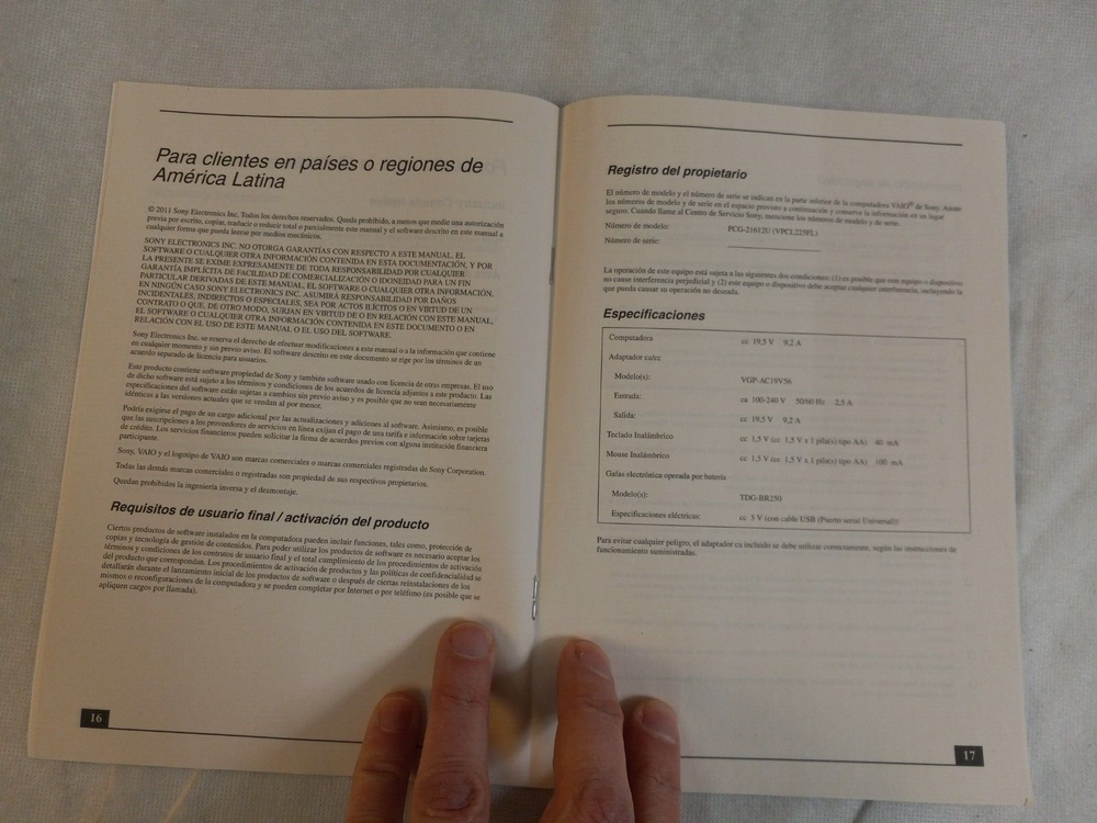 SONY VAIO VPCL2 Series PC Personal Computer START GUIDE, INFO GUIDE, & SAFETY
