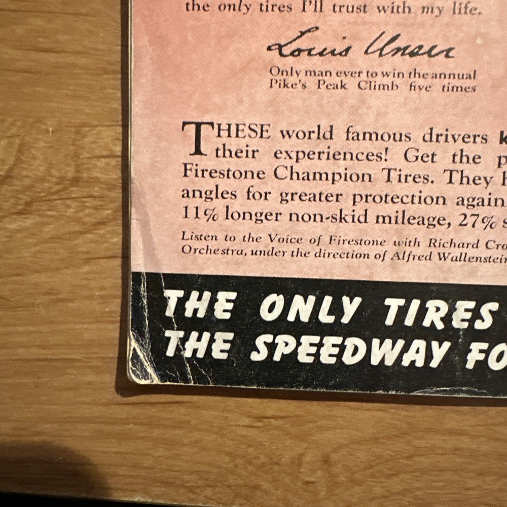1940 Indianapolis Motor Speedway 500 Mile Race Original Program