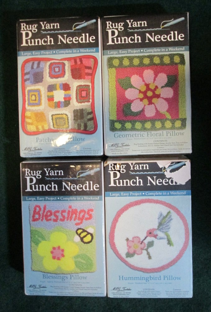 NIB MCG Textiles Rug Yarn Punch Needle Kit Pillow