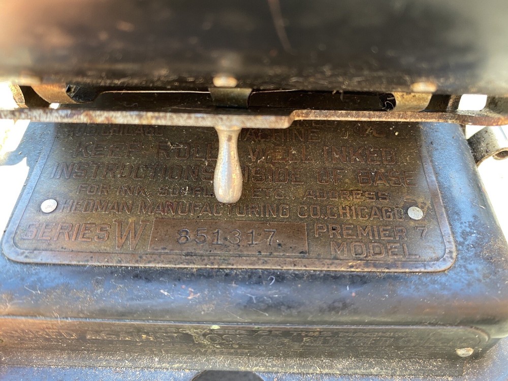 Vintage Check Writer By HEDMAN MFG CO