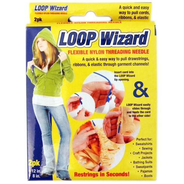 Loop Wizard Flexible Nylon Threader Needle Drawstring Elastic Ribbon Restring