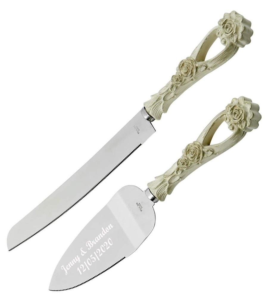 Custom Wedding Cake Knife & Server Set – Free Engraving Gift for Couples