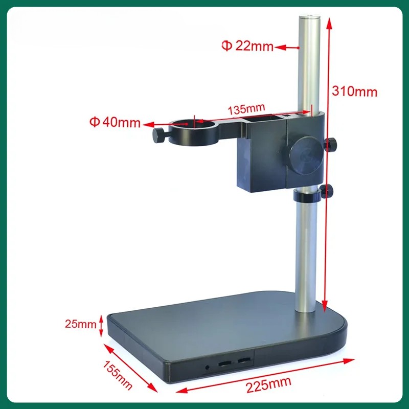 Microscope Arm Bracket 40mm Large Adjustable Table Stand Dual Ring Holder