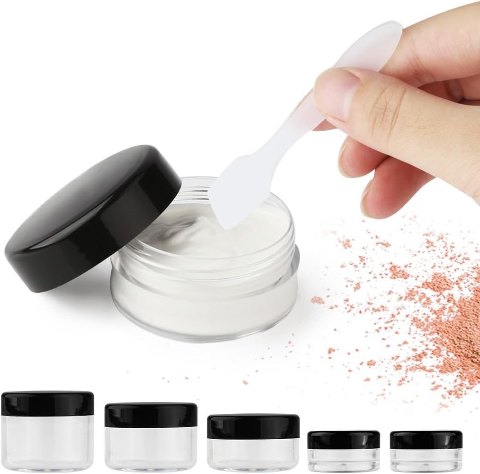 Makeup Travel Containers with Lids and Mini Spatulas