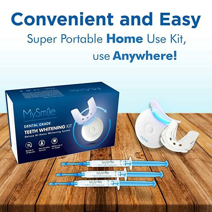 MySmile Teeth Whitening Kit with LED Light Teeth Whitener Carbamide Peroxide Gel