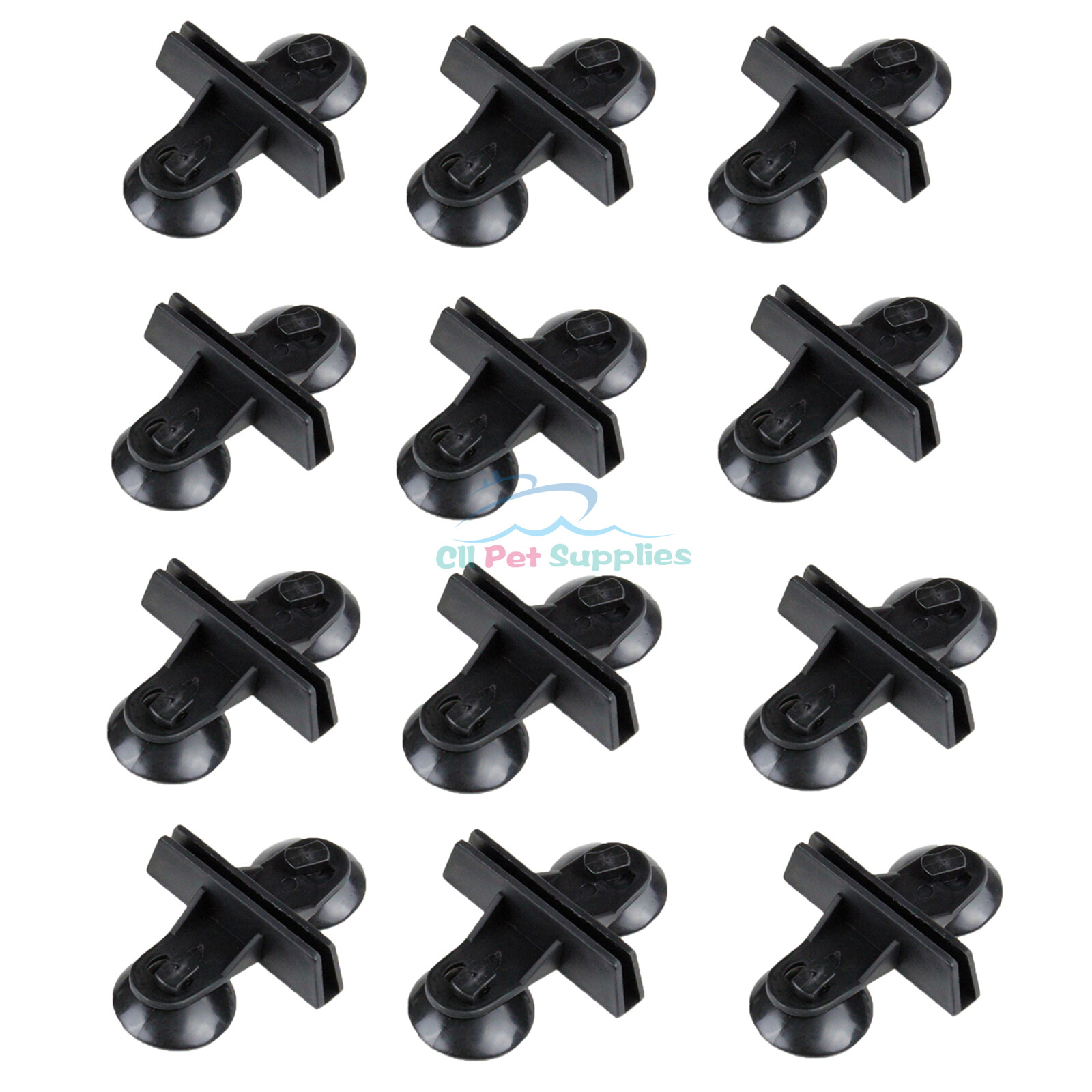 AQUANEAT 12 Pack Aquarium Fish Tank Divider Suction Cup Plastic Sheet Holder